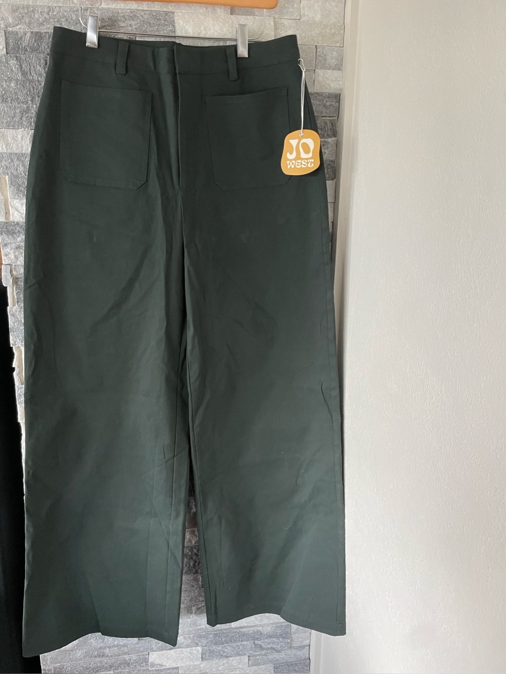 Women’s JO WEST NWT Wide Leg High Rise Pants-Green-Large